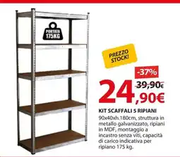 Kreo Brico e Casa KIT SCAFFALI 5 RIPIANI offerta