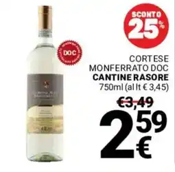 Supermercati Gulliver Cortese Monferrato DOC Cantine Rasore offerta