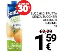 Supermercati Gulliver SUCCHI DI FRUTTA SENZA ZUCCHERI AGGIUNTI SANTAL offerta