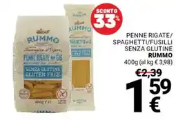 Supermercati Gulliver Penne rigate/spaghetti/fusilli senza glutine Rummo offerta