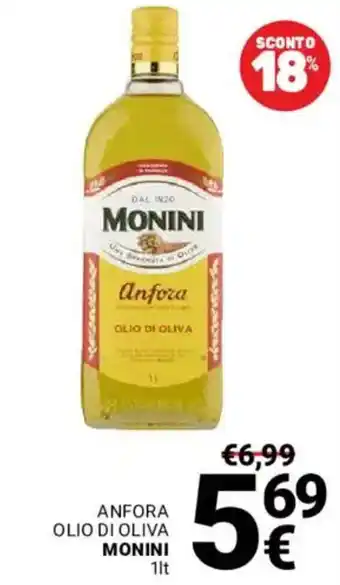 Supermercati Gulliver ANFORA OLIO DI OLIVA MONINI offerta