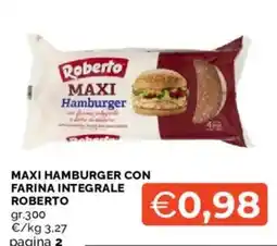 Mercatò MAXI HAMBURGER CON FARINA INTEGRALE ROBERTO offerta