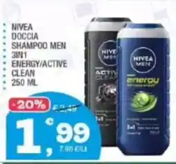 Splendidi e Splendenti NIVEA DOCCIA SHAMPOO MEN 3IN1 ENERGY/ACTIVE offerta