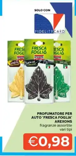 Mercatò Profumatore per auto 'Fresca Foglia' Arexons offerta