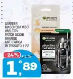 Splendidi e Splendenti GARNIER MASCHERA VISO VARI TIPI PATCH OCCHI ORANGE ANTI FATICA offerta
