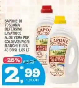 Splendidi e Splendenti SAPONE DI TOSCANA DETERSIVO LAVATRICE ALOE VERA/FLORI BIANCHI E IRIS offerta