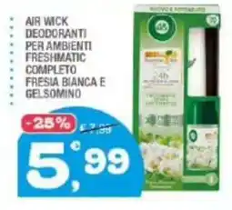 Splendidi e Splendenti AIR WICK DEODORANTI PER AMBIENTI FRESHIMATIC COMPLETO FRESIA BIANCA E GELSOMINO offerta