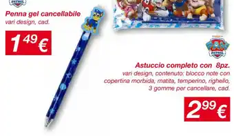 Penna gel cancellabile PAW PATROL