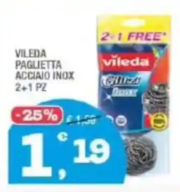 Splendidi e Splendenti VILEDA PAGLIETTA ACCIAIO INOX offerta