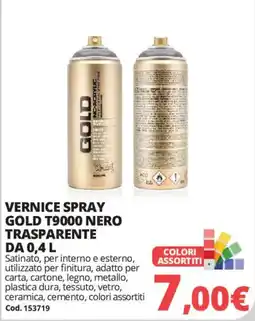 Brico Io VERNICE SPRAY GOLD T9000 NERO offerta