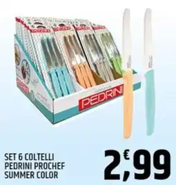 Ard Discount SET 6 COLTELLI PEDRINI PROCHEF SUMMER COLOR offerta