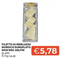 Mercatò FILETTO DI MERLUZZO NORDICO SURGELATO SKIN MSC DELFIN offerta