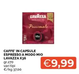 Mercatò CAFFE' IN CAPSULE ESPRESSO A MODO MIO LAVAZZA offerta