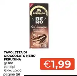 Mercatò TAVOLETTA DI CIOCCOLATO NERO PERUGINA offerta