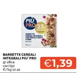 Mercatò BARRETTE CEREALI INTEGRALI PIU' PRO offerta