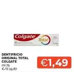 Mercatò DENTIFRICIO ORIGINAL TOTAL COLGATE offerta