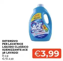 Mercatò Detersivo per lavatrice liquido classico ACE offerta