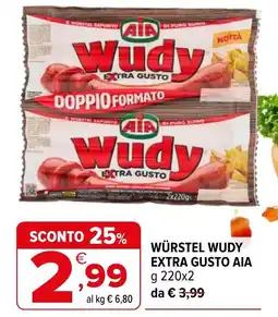 Iperal WÜRSTEL WUDY EXTRA GUSTO AIA offerta