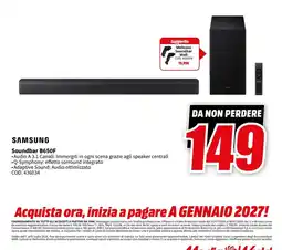MediaWorld SAMSUNG Soundbar B650F offerta