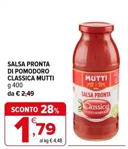 Iperal Salsa pronta di pomodoro classica Mutti offerta
