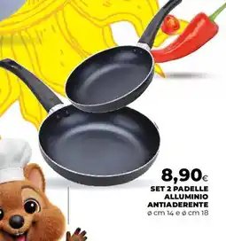 Coop Set 2 padele alluminio antiaderente offerta