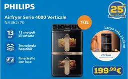 Euronics PHILIPS Airfryer Serie 4000 Verticale NA462/70 offerta