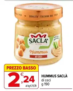 Iperal Hummus Saclà di ceci offerta