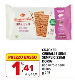 Iperal CRACKER CEREALI E SEMI SEMPLICISSIMI DORIA offerta