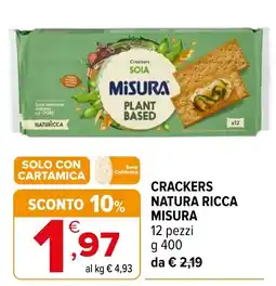 Iperal Crackers SOIA Misura Plant Based offerta