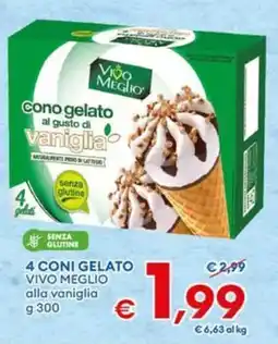 MD Discount 4 CONI GELATO VIVO MEGLIO alla vaniglia offerta