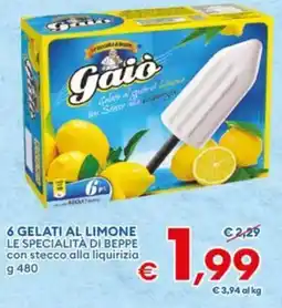 MD Discount Gelato al gusto di limone con stecco alla liquirizia Gaio offerta