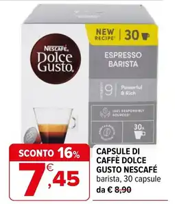 Iperal Capsule di caffè Dolce Gusto barista offerta
