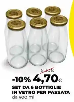Coop SET DA 6 BOTTIGLIE IN VETRO PER PASSATA offerta