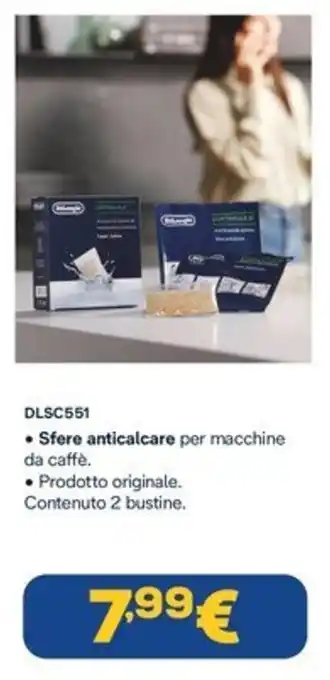 Euronics Sfere anticalcare Delonghi offerta