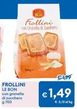 MD Discount Frollini Le Bon con granella di zucchero offerta