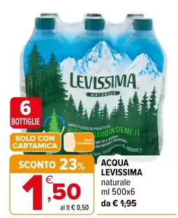 Iperal Acqua Levissima naturale offerta