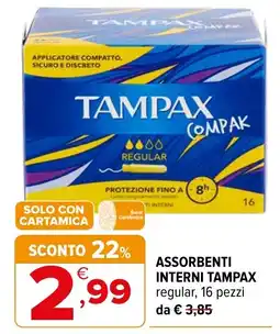 Iperal ASSORBENTI INTERNI TAMPAX offerta