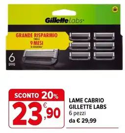 Iperal LAME CABRIO GILLETTE LABS offerta