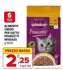 Iperal Alimento umido per gatto Pranzetti Whiskas offerta