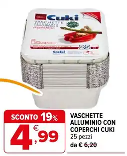 Iperal VASCHETTE ALLUMINIO CON COPERCHI CUKI offerta