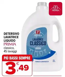 Iperal Detersivo lavatrice liquido Primia classico offerta