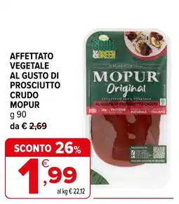 Iperal AFFETTATO VEGETALE AL GUSTO DI PROSCIUTTO CRUDO MOPUR offerta