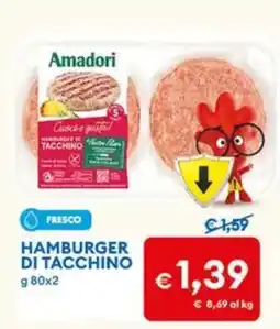 MD Discount Amadori HAMBURGER DI TACCHINO offerta