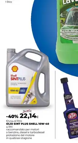 Coop OLIO SINT PLUS SHELL 10W-40 offerta
