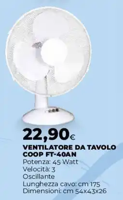 Coop VENTILATORE DA TAVOLO COOP FT-40AN offerta