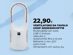 Coop VENTILATORE DA TAVOLO COOP offerta