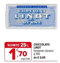 Iperal Cioccolato Lindt fondente classico offerta
