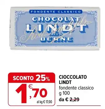 Iperal Cioccolato Lindt fondente classico offerta