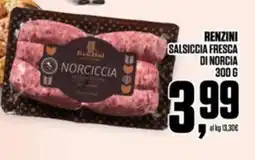 Coop Renzini salsiccia fresca di norcia offerta