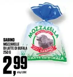 Coop Mozzarelle di latte di bufala Sabino offerta